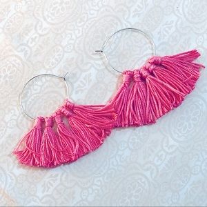 🆕»-» MoDeRn BoHeMiAn sTyLe «-« Fancy Tassel Hoop Earrings | Handmade w/LÖVE